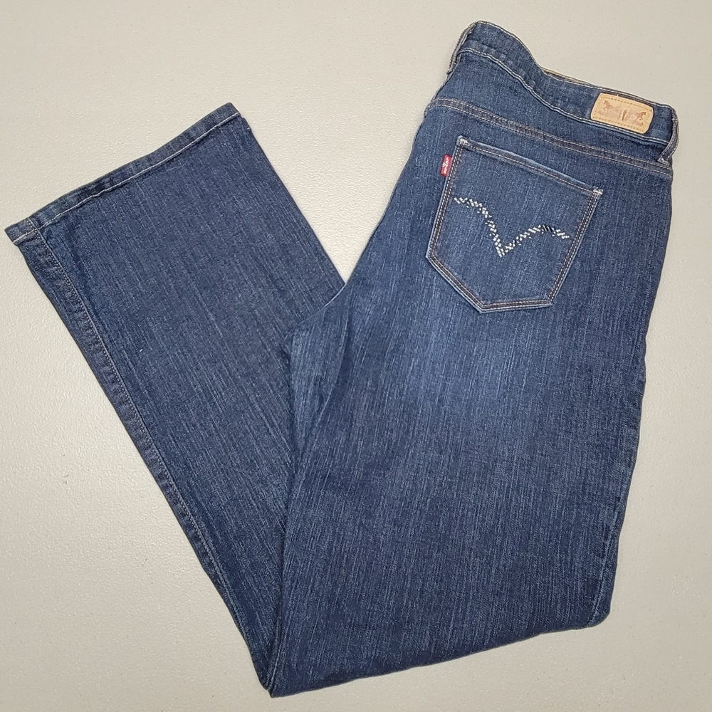 Levis 512 Women's 20 M Perfectly Slimming‎ Bootcut Dark Wash Denim Jeans 36x32